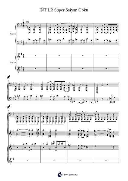Dokkan Battle OST - INT LR Super Saiyan Goku Sheet Music by notsowiseone-Arr.Mickbess