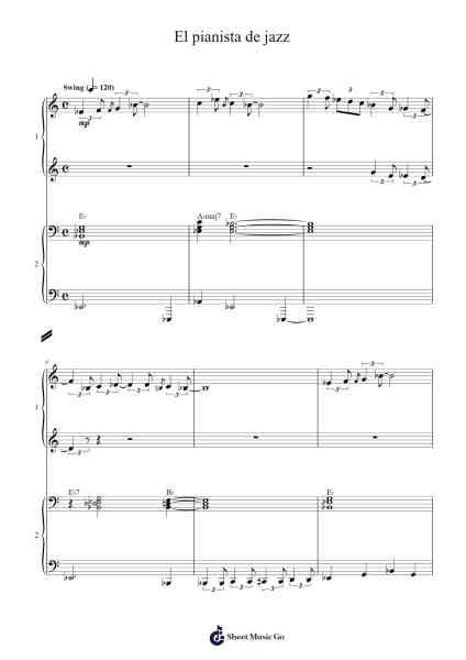 El pianista de jazz Sheet Music by Mariano Natale-Arr.Ligreen