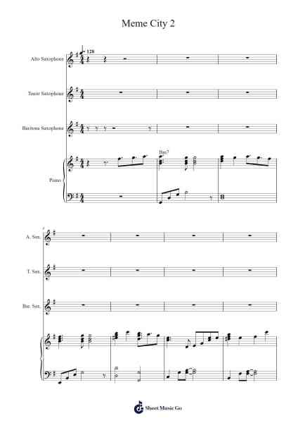 Meme City 2 Sheet Music by -Arr.Herloyd