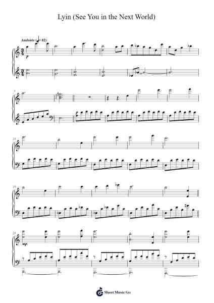 Lyin (See You in the Next World) Sheet Music by HOYO-MiX-Arr.Lesdes Sadel