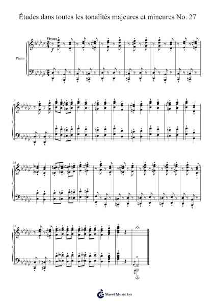 Études dans toutes les tonalités majeures et mineures No. 27 Sheet Music by Loudan Stradinoff-Welkinstein-Arr.Virbell