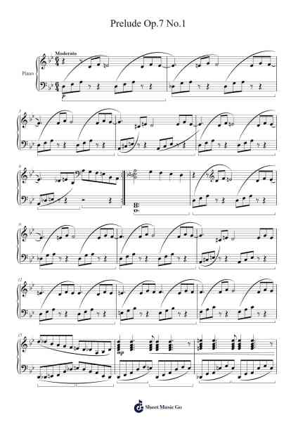Prelude Op. 7 No. 1 Sheet Music by Sebastian Kielar-Arr.Brightfrances