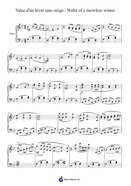 Valse d'un hiver sans neige / Waltz of a Snowless Winter Sheet Music by Jubinville Sacha-Arr.Leifclaire Frankbrooke