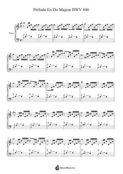 Prélude in C Major, BWV 846 Sheet Music by Johann Sebastian Bach-Arr.Grever Carhume