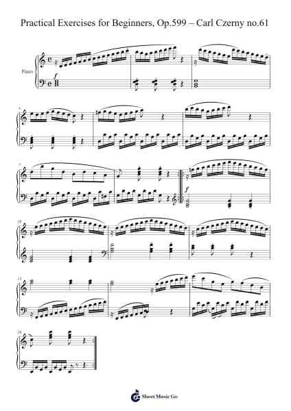Practical Exercises for Beginners, Op.599, No. 61 Sheet Music by Carl Czerny-Arr.Rusmike Hudje