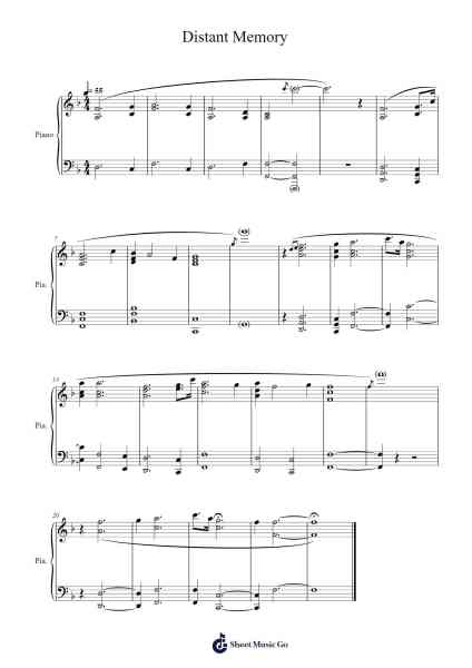 Distant Memory Sheet Music by Takashi Ohmama/S4varin-Arr.Carrnie