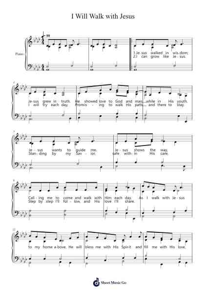 I Will Walk with Jesus Sheet Music by Stephen P. Schank-Arr.Gregrace Glennjob