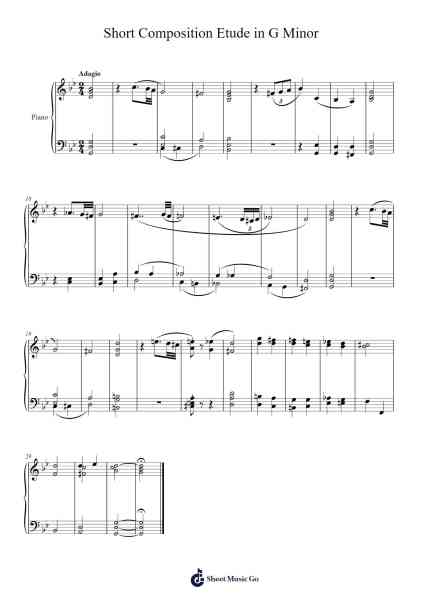 Etude in G Minor Sheet Music by Senest Cartle-Arr.Maypaul