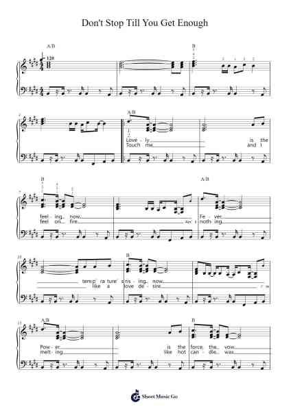 Don't Stop Till You Get Enough Sheet Music by Michael Jackson-Arr.Prittville Millbrian