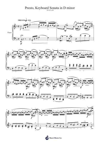 Keyboard Sonata in D Minor, K.18, L.416 Sheet Music by Domenico Scarlatti-Arr.Inmark Ausbrooke