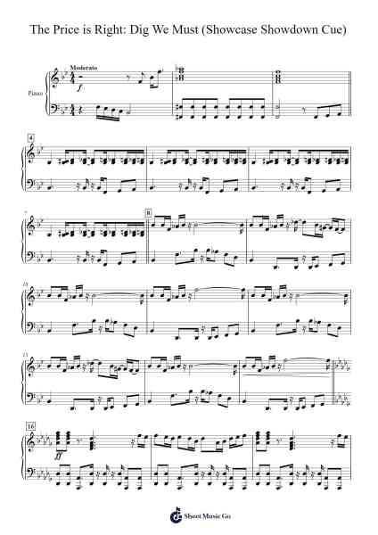 The Price is Right: Dig We Must (Showcase Showdown Cue) Sheet Music by Score Productions-Arr.Beautle