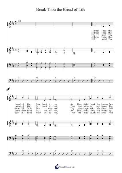 Break Thou the Bread of Life Sheet Music by William F. Sherwin-Arr.Jersoon
