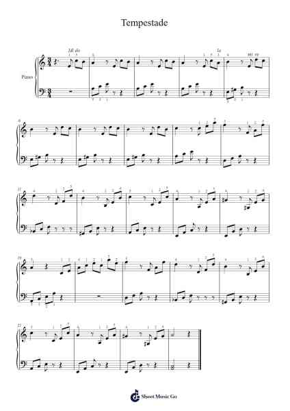 TEMPESTADE Sheet Music by Duttrol Paynest-Arr.Bardtrid