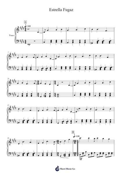 Estrella Fugaz Sheet Music by Jimmeo-Arr.Montor