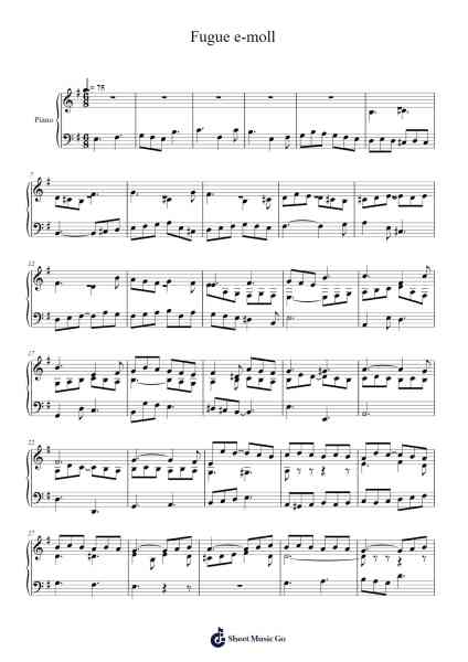 Fugue in E Minor Sheet Music by Krzysztof Górny-Arr.Bclark