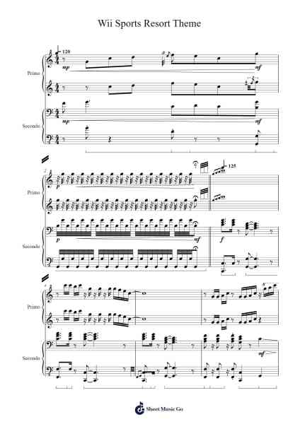 Wii Sports Resort Theme Sheet Music by Ryo Nagamatsu-Arr.Gailmand