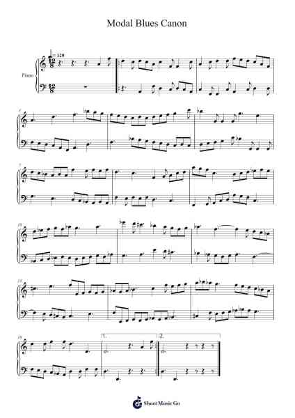 Modal Blues Canon Sheet Music by Pomeo Walshbee-Arr.Xanbriel Rague