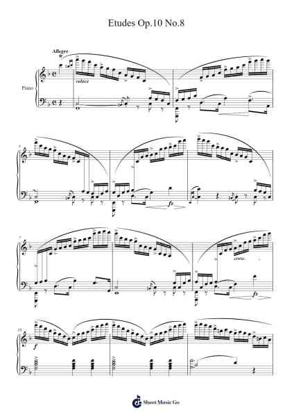 Etudes Op. 10 No. 8 in F Major Sheet Music by Frédéric Chopin-Arr.Ossweet