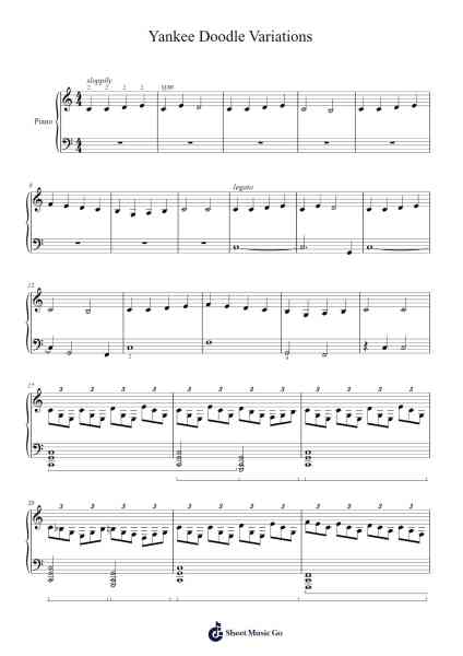 Yankee Doodle Variations Sheet Music by Josiah Kerr-Arr.Asdict