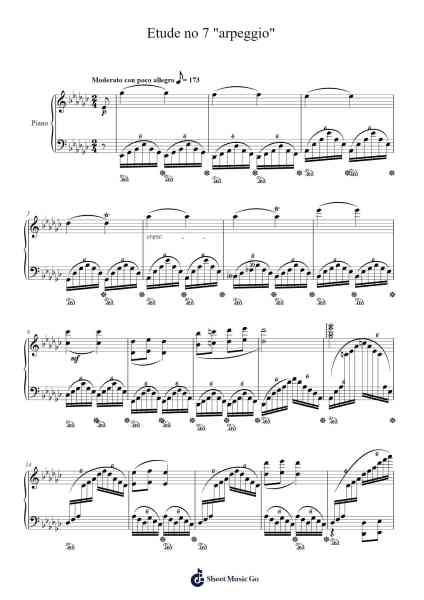 Etude no 7 "arpeggio" Sheet Music by O'Conbloor Judkirk-Arr.Jillcooke Murday