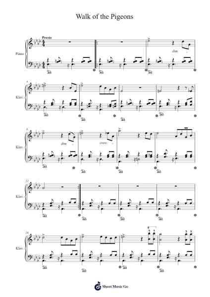 Walk of the Pigeons Sheet Music by Luca Jeitler-Arr.Greydre Keithburne