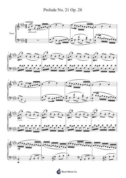 Prelude No. 21 in B-flat Major, Op. 28 Sheet Music by ...etc...-Arr.Graycie Scob