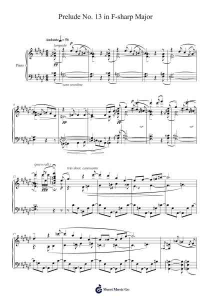 Prelude No. 13 in F-sharp Major Sheet Music by Matthew Wong-Arr.Sysham