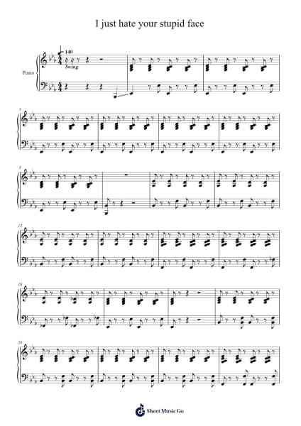 I just hate your stupid face Sheet Music by t.ward@wim.gdst.net-Arr.Geward Mansloyd