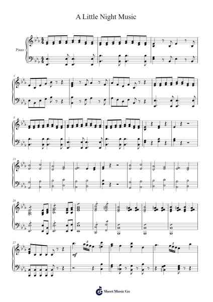 A Little Night Music 樂譜由 celinaseguin - 編曲 Huttgie Bellcol