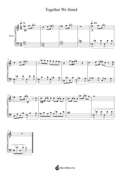 Together We Stand Sheet Music by Ariana Greenblatt-Arr.Clachel Cliffgray