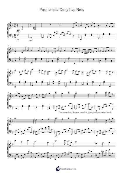 Promenade Dans Les Bois Sheet Music by Richard Clayderman-Arr.Odemick