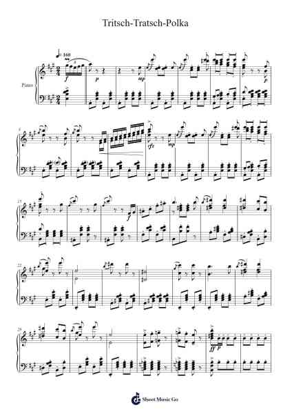 Tritsch-Tratsch-Polka, Op. 214 Sheet Music by Johann Strauss Jr.-Arr.Cromon Annlvis