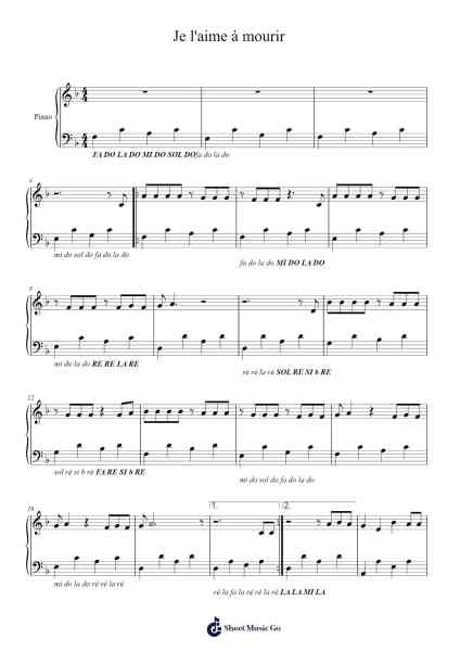 Je l'aime à mourir Sheet Music by Francis Cabrel-Arr.Brownegill Orbel