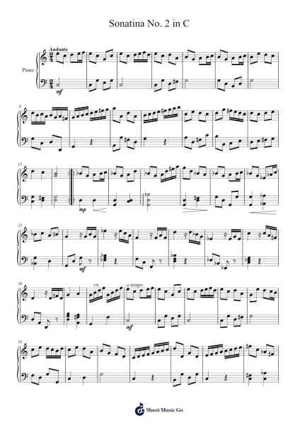 Sonatina No. 2 in C Sheet Music by Chloe Elzey-Arr.Quinliet