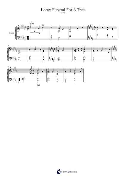 Lorax Funeral For A Tree Sheet Music by John Powell-Arr.Hudvic Nolip