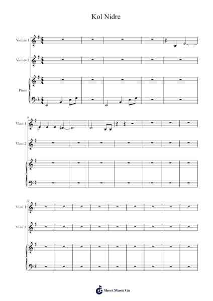 Kol Nidre Sheet Music by -Arr.Jeffhy Lionelmatt