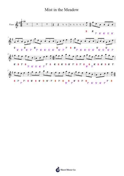 Mist in the Meadow Sheet Music by -Arr.Milllas