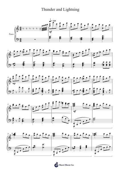 Thunder and Lightning Sheet Music by LuckyLootCrate-Arr.Fagee
