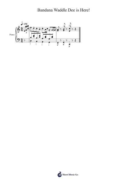 Bandana Waddle Dee is Here! Sheet Music by Hirokazu Ando-Arr.Eveken Dougloyd