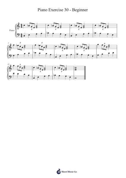 Piano Exercise 30 - Beginner Sheet Music by Bột Năng Động-Arr.Nellvi