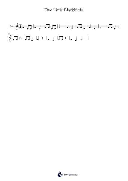 Two Little Blackbirds Sheet Music by Misc Children-Arr.Make