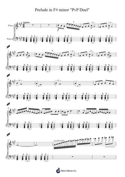 Prelude in F# Minor "PvP Duel" Sheet Music by Hentra Whitbart-Arr.Warges Morestone