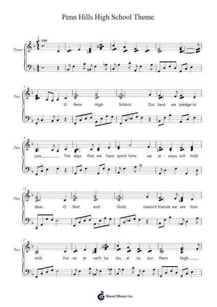 Penn Hills High School Theme Sheet Music by Peggy Hamerly-Arr.Houscar Moulwat