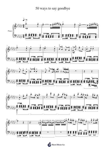 50 ways to say goodbye Sheet Music by Train-Arr.Kylejy Burrene