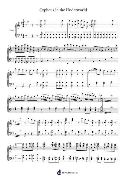 Orpheus in the Underworld Sheet Music by Jacques Offenbach-Arr.Clytate