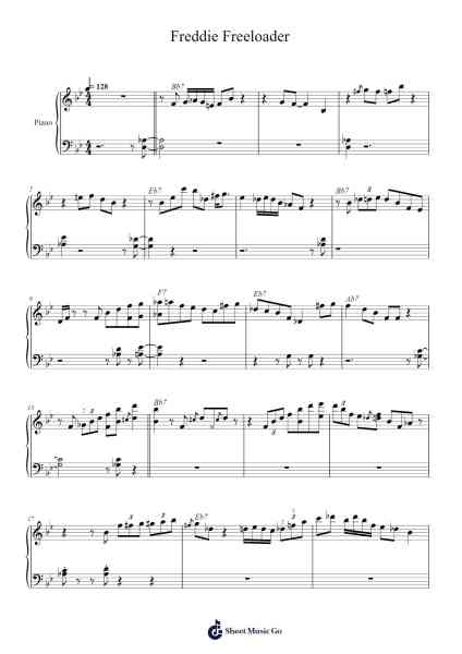 Freddie Freeloader Sheet Music by Miles Davis-Arr.Warmew