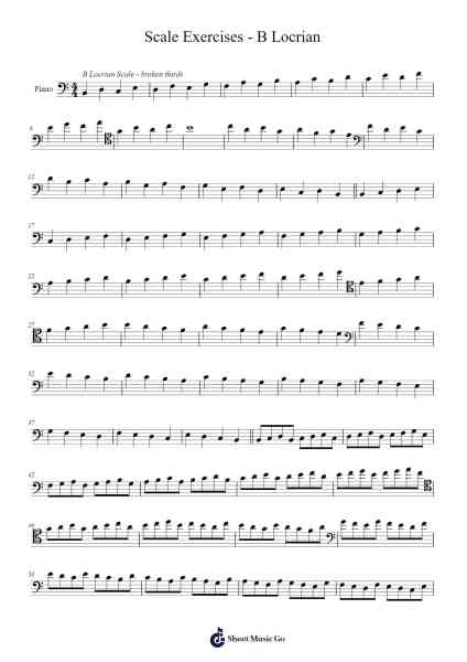 Scale Exercises - B Locrian Sheet Music by Brittany Frompovich-Arr.Penstowe Beardwells