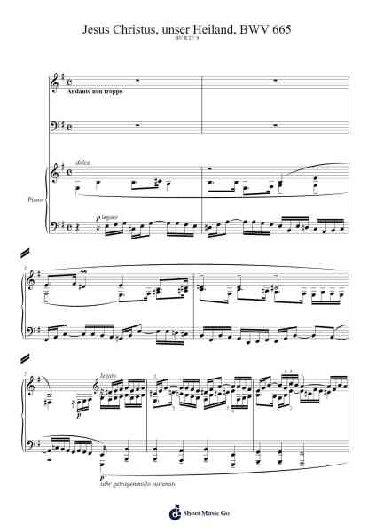Jesus Christus, unser Heiland, BWV 665 Sheet Music by Johann Sebastian Bach-Arr.Wheatmia