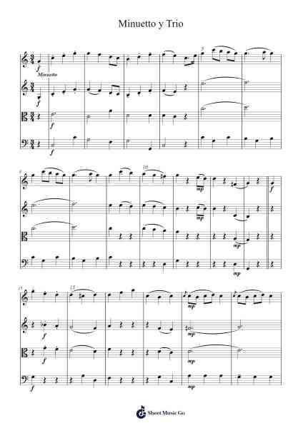 Minuetto y Trio Sheet Music by JeanCharles-Arr.Xavis Rodgo