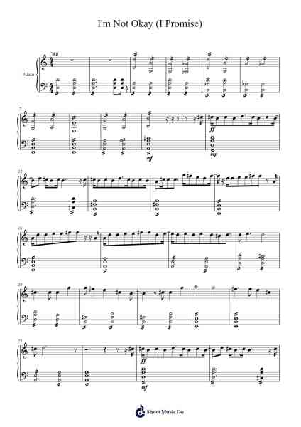 I'm Not Okay (I Promise) Sheet Music by My Chemical Romance-Arr.Sanhan Eipscius